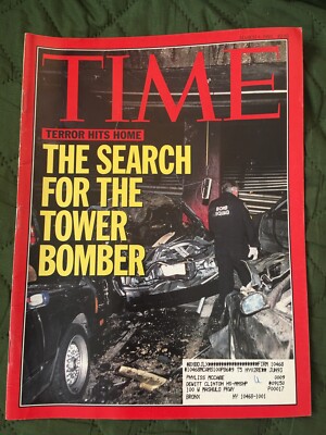 Vintage TIME MAGAZINE  Search For The Tower Bomber  1st Twin Tower Attack 3-1993