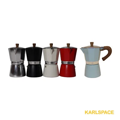 Karlspace Premium-Espressokocher Kaffee Aluminium für 6 Tassen - Farbe nach Wahl