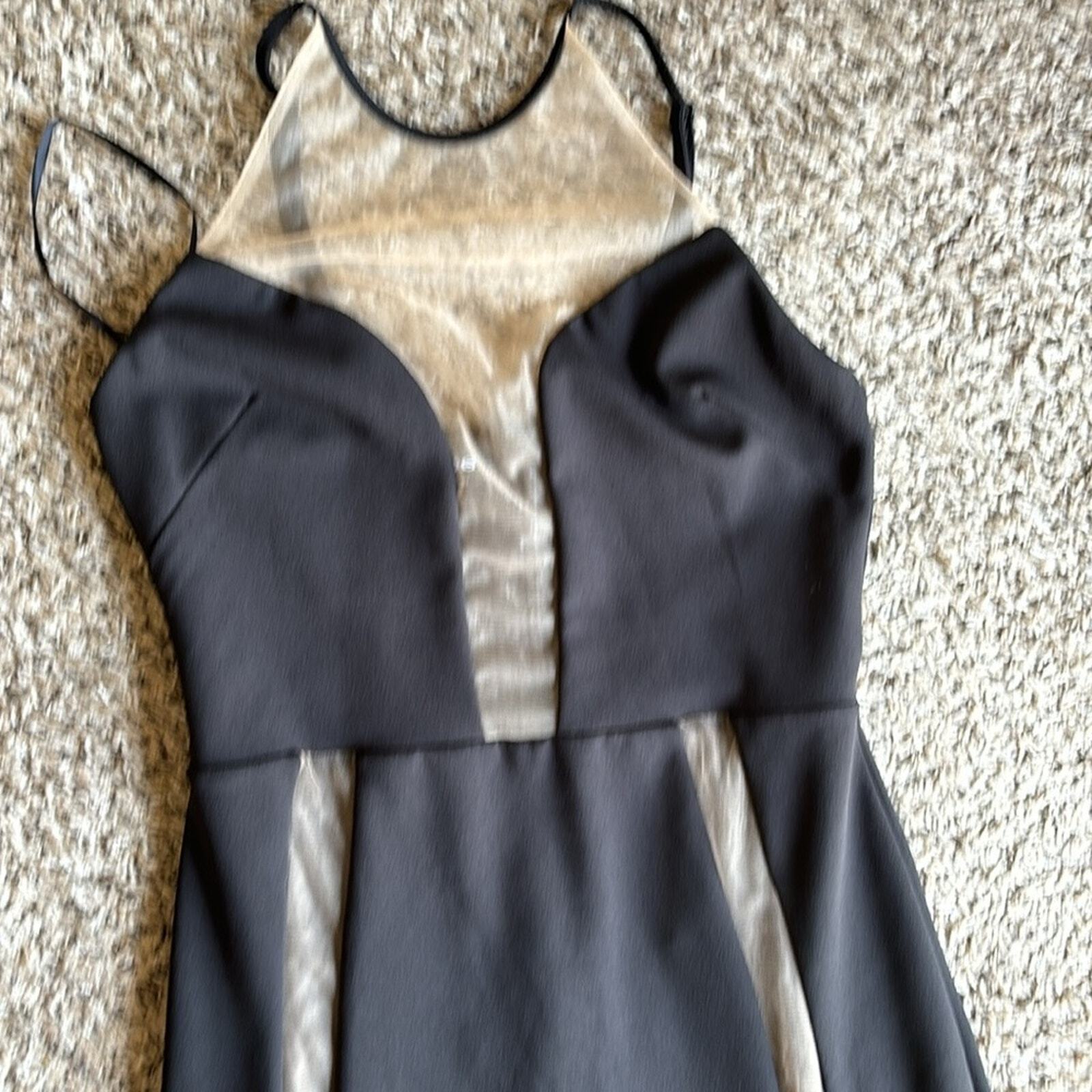 Bebe double split sheer bodice Cocktail long slip… - image 12