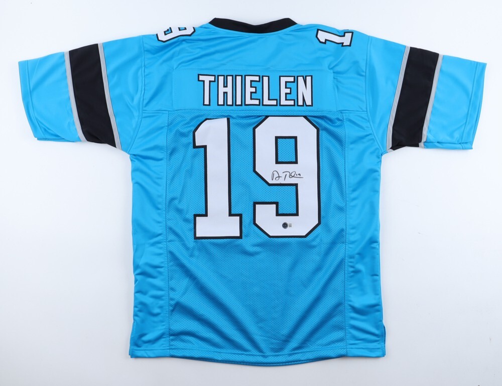 Adam Thielen Autographed Signed Carolina Panthers Panthers Jersey (Beckett) Carolina's #1 Wide Receiver 