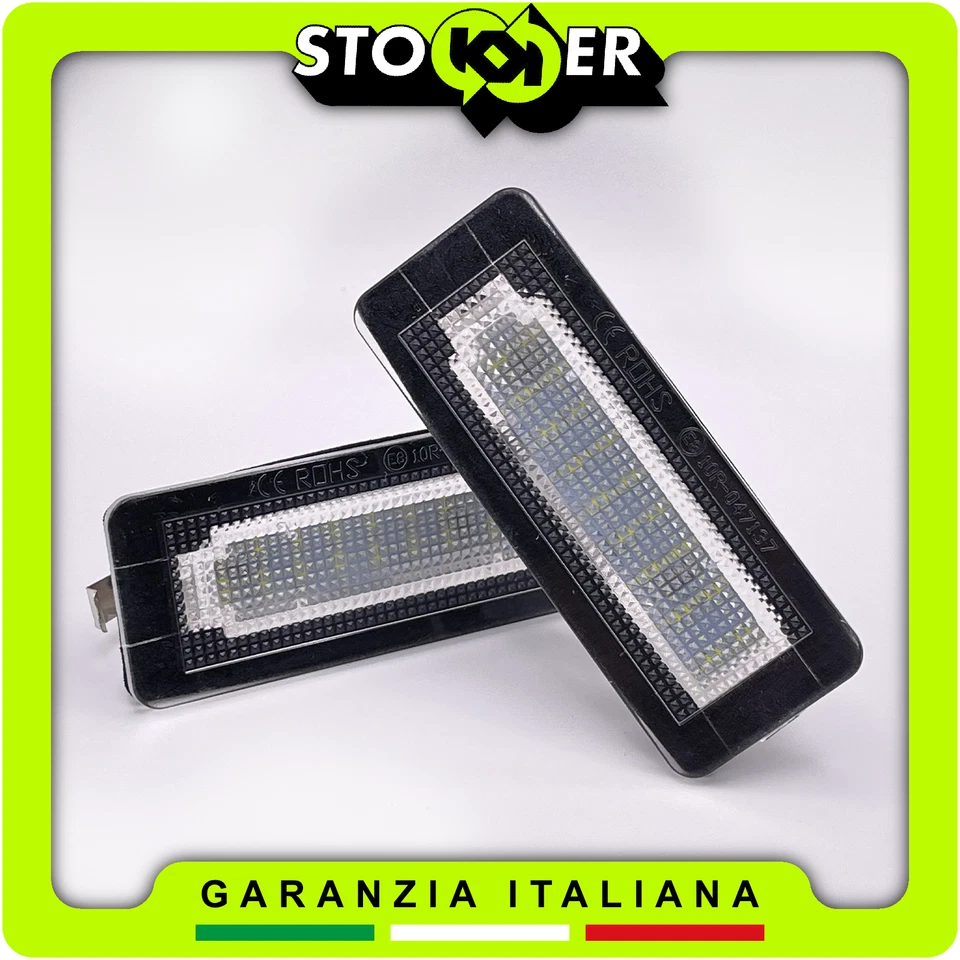 PLACCHETTA 2X LUCE LED TARGA SMART FORTWO 450/451 COPPIA 18 LED NO ERRORE CANBUS - Imagen 2 de 4
