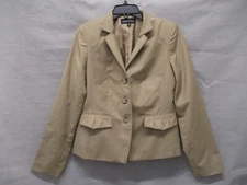 Isabel & Nina Blazer Womens 10m Beige Lined Jacket Pockets Ladies Casual