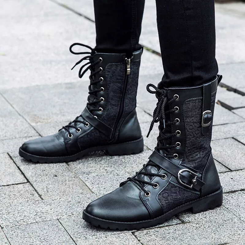 Mid calf combat shop boots mens