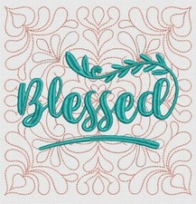 Be Blessed EMBROIDERED 6 QUILT BLOCKS