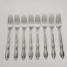 Set of 8 1847 Roger Bros Anniversary Stainless Dinner Forks Flatware