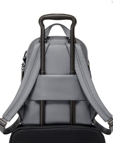 NEW Tumi Voyageur HANNAH 14.25” LEATHER Laptop Backpack - PEARL GREY - Picture 5 of 8