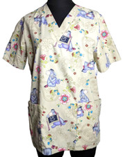 Disney Eeyore Nurse Scrub Top Shirt Winnie the Pooh X-Ray Women's S