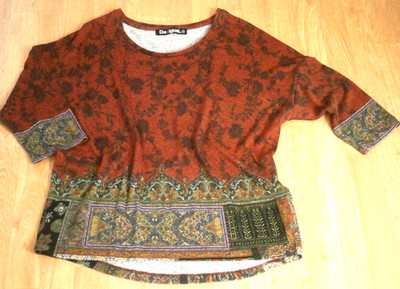 Desigual * Dekorativer Damenpullover mit 3/4-Ärmeln Gr. M    