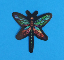 Dragonfly Stained Glass Window Sticker 2" x 1.78" AA 