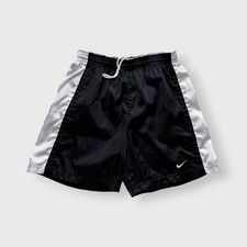 Vtg 90s Nike Shiny Soccer Shorts, Drawstring Logo Gym Workout Track Football M