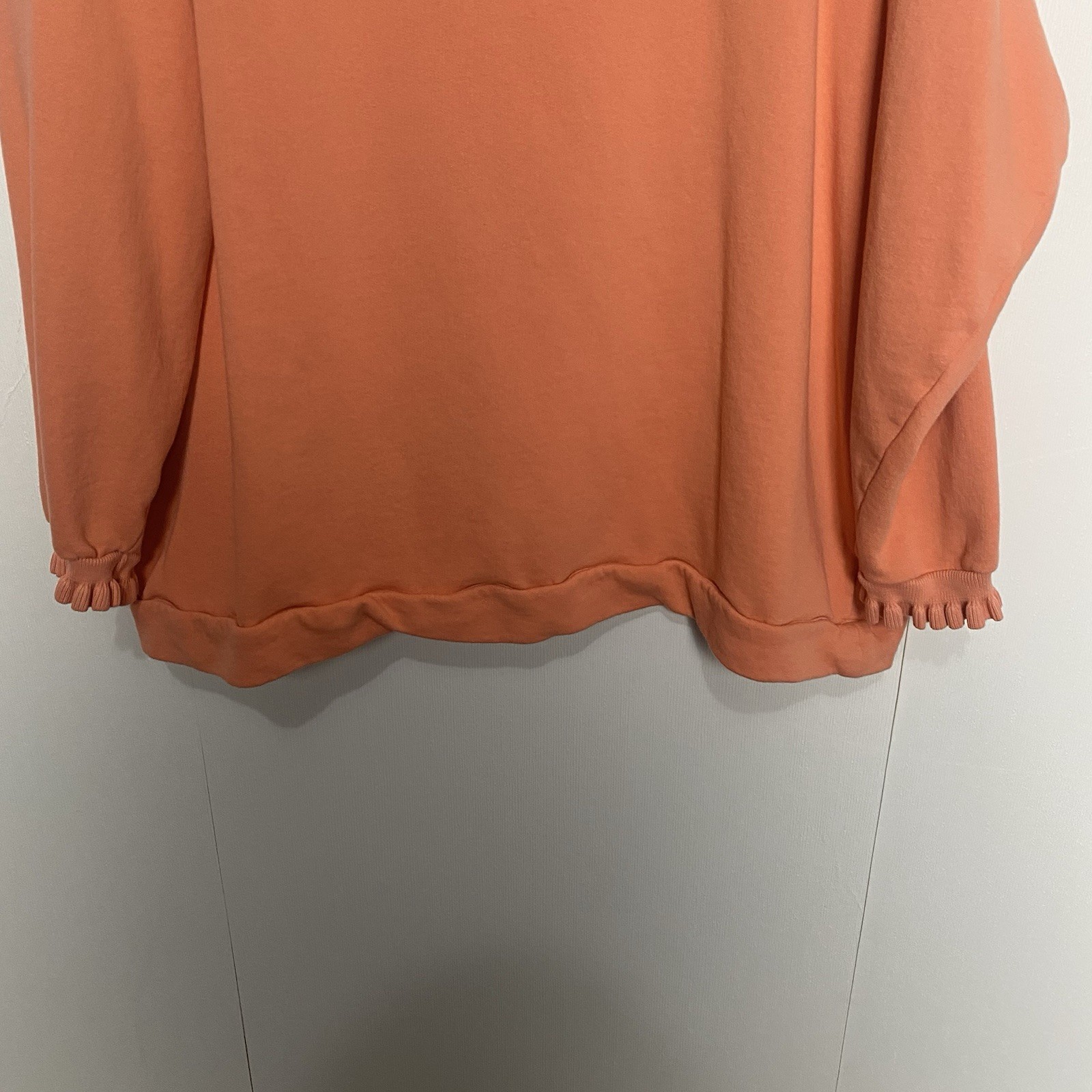 Talbots Ruffle Neck Light Orange Button Neck Long… - image 4