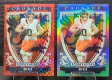 2025 Panini Rookies & Stars Bo Nix Crusade Insert Red Plaid/Silver Prizm Broncos