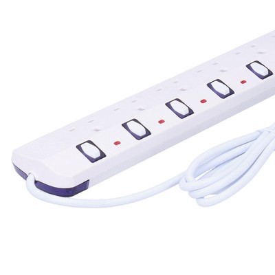 6 Electrical Outlet Extenders Multi Plug Power Strip Charging Tower 13A With