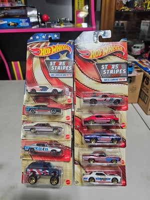 Hot Wheels '' Walmart ''Stars and Stripes Series 2019 Complete Set of 10 Brand New