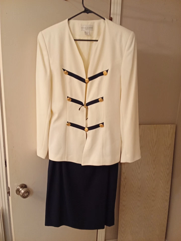 Suite de 2 piezas de falda y chaqueta para mujer talla 14 de falda informal de esquina hasta la rodilla Foto 2 de 4