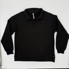 Mondetta Collared Pullover Sweatshirt Black Size Large