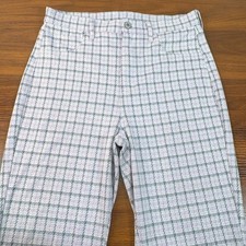 American Eagle Purple Grey Plaid High Rise Flare Knit Pants Size 8 Regular