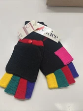 Vintage Fingerless Winter Gloves Multi Color One Size 