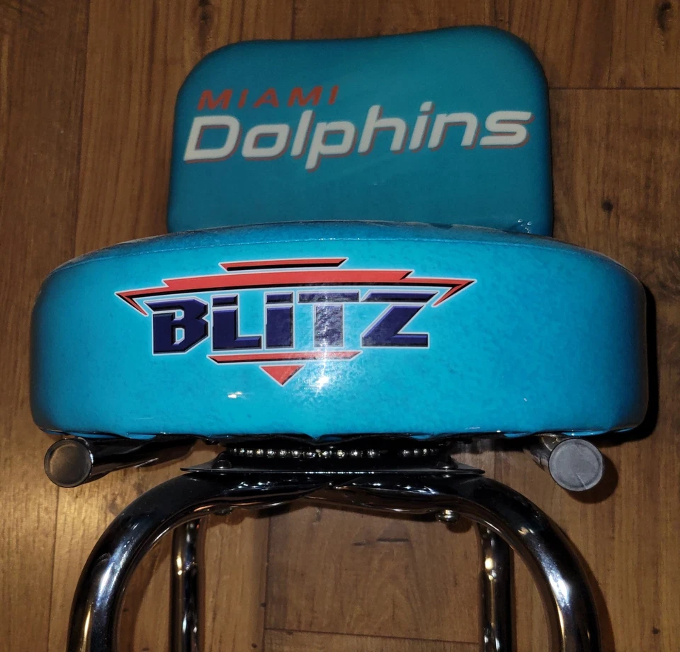 Miami Dolphins NFL Blitz High Back Adjustable Swivel Stool, Arcade1Up - Image 2 of 4