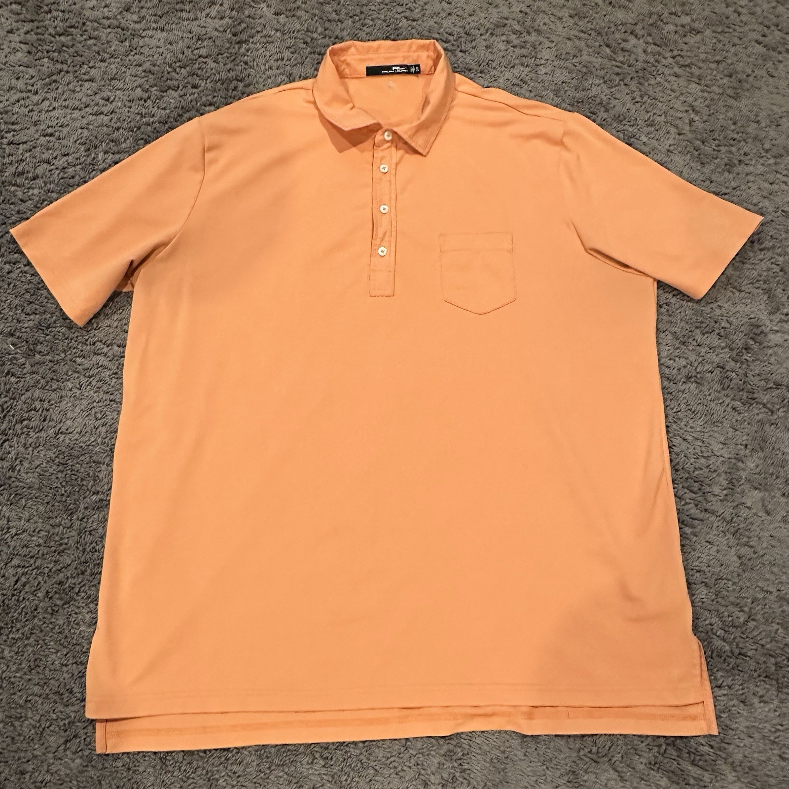 Ralph Lauren RLX Wicking Polo Men’s XXL Orange Performance Golf Shirt Stretch