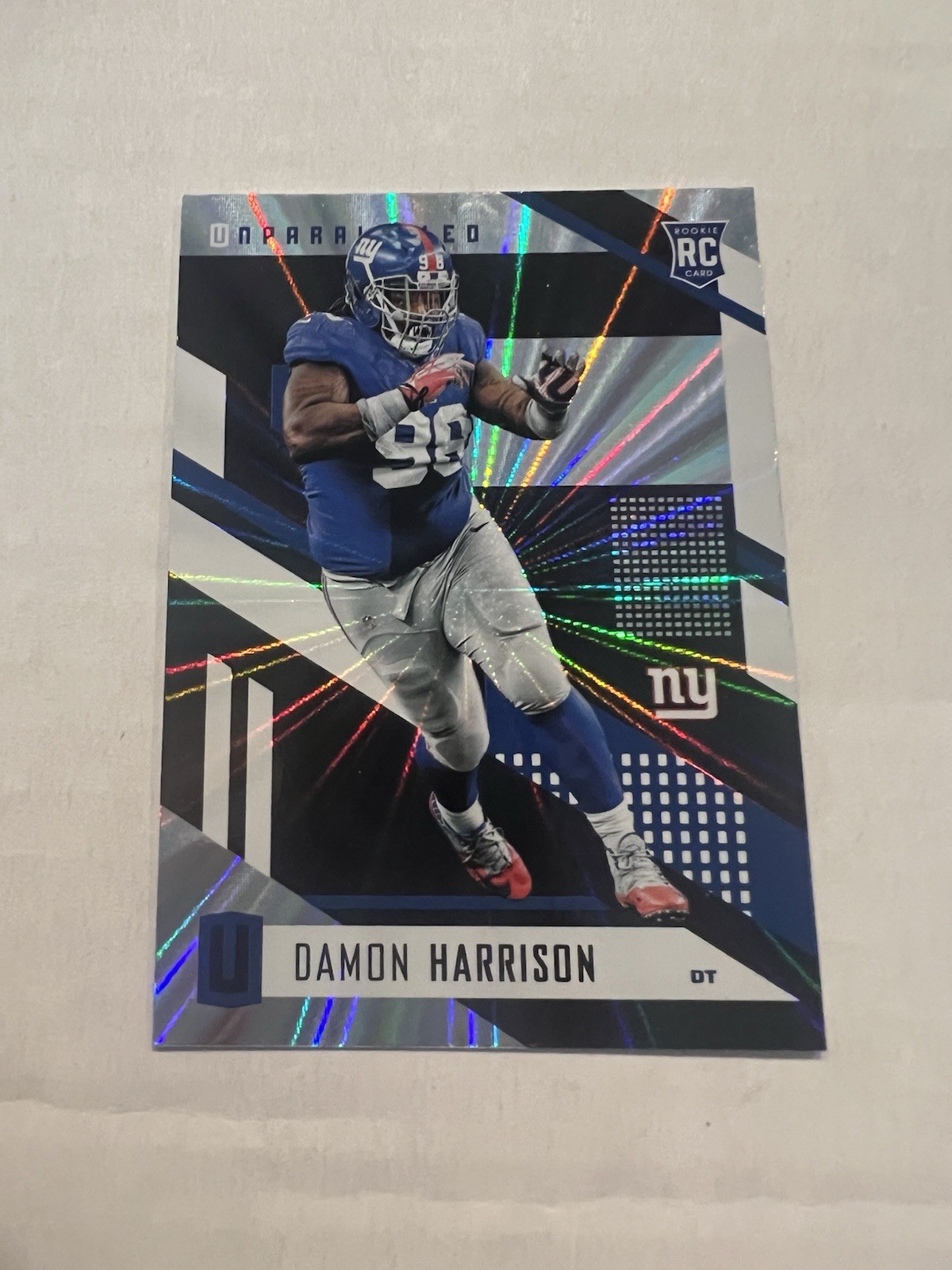 Damon Harrison 2017 Unparalleled Rainbow Spikes RC #107 Giants