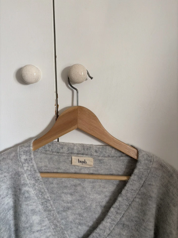 Hush Grey Alpaca Wool Mix Soft Knit long sleeve Jumper Cardigan Stars UK Size M - Image 2 of 4