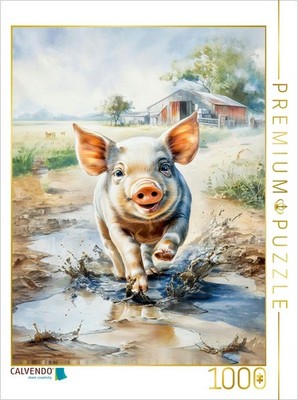 CALVENDO Puzzle Welch ein Schweineglück | 1000 Teile Lege-Größe 64x48cm Foto-Puz