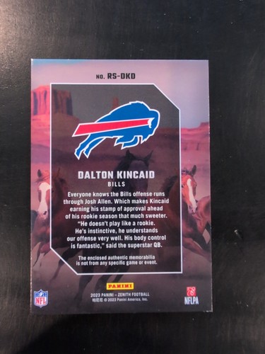 2023 Zenith Dalton Kincaid RC Rookie Stallions Patch Jersey Buffalo Bills RS-DKD - Bild 4 von 4