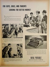 1946 Royal Portable Typewriter Print Ad Vintage Ephemera Wall Art Decor thumbnail
