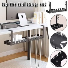 Under Desk Cable Tray Adjustable Wire Organizer Power Cord&Socket Storage Rack