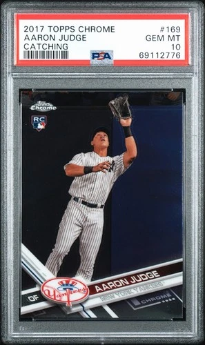AARON JUDGE 2017 TOPPS CHROME CATCHING 169 🔥 RC PSA 10 🔥