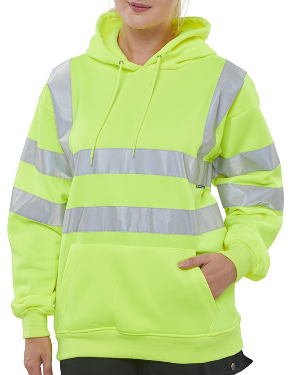 Beeswift Essential Pull-Over Hi-Vis Hoodie Saturn Yellow Size M