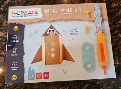 I-Create Cardboard Construction Tool Kit 60 Pieces, NIB, Brainstormer Kit