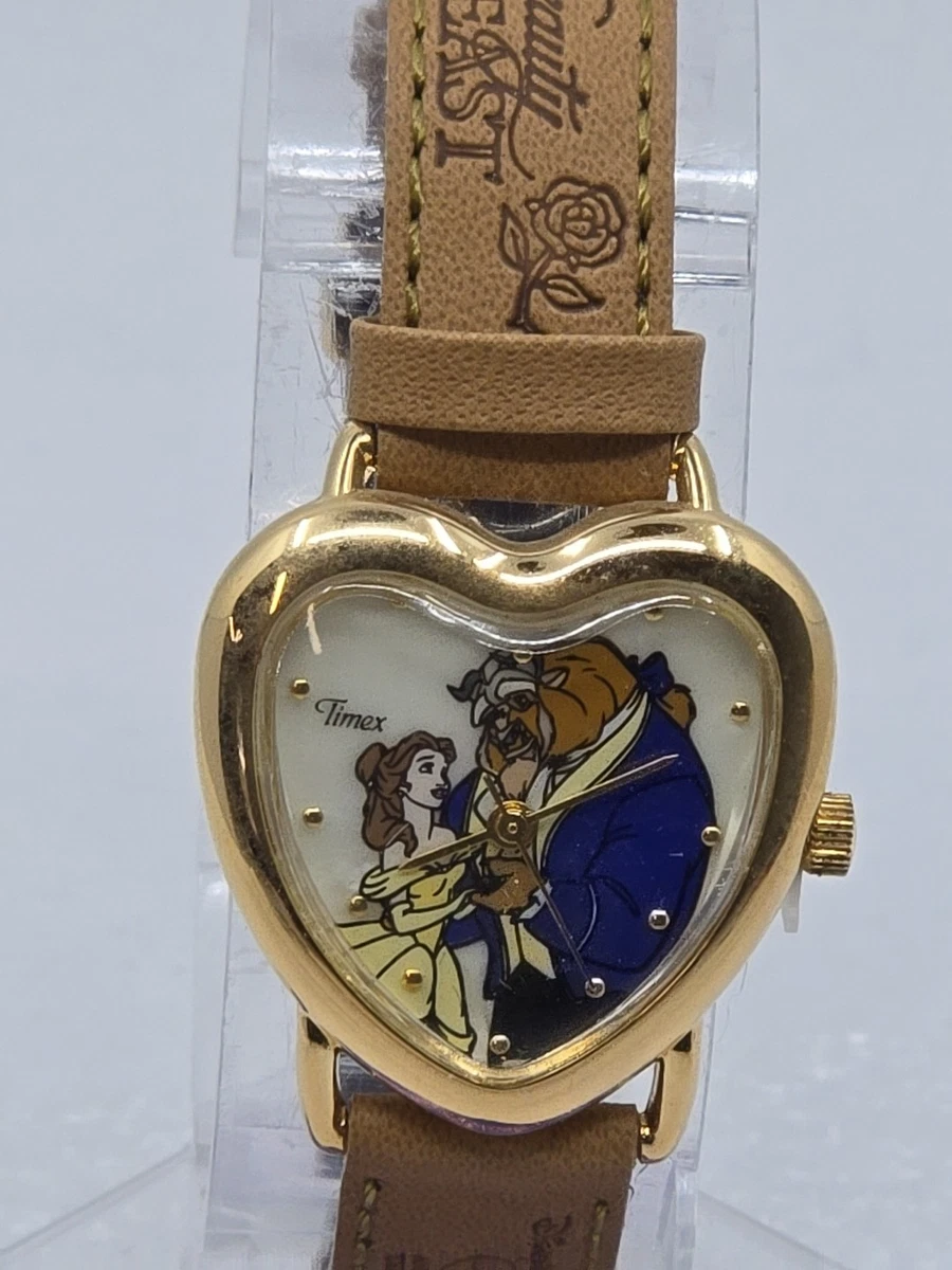 d*4様 【希少】 beauty:beast ビューティービースト　腕時計　y2 Timex Disney Beauty & the Beast Mother of Pearl Heart Face Watch
