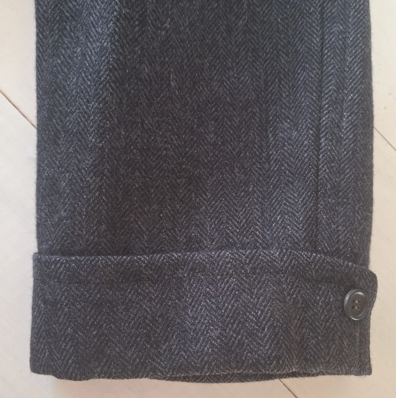 Vintage 1940-50s Michael Stern Men Charcoal Cheviot Wool Overcoat Cascade Est48R image 5