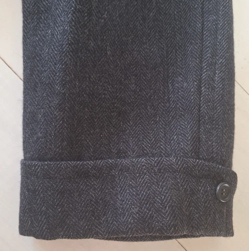 Vintage 1940-50s Michael Stern Men Charcoal Cheviot Wool Overcoat Cascade Est48R image 5