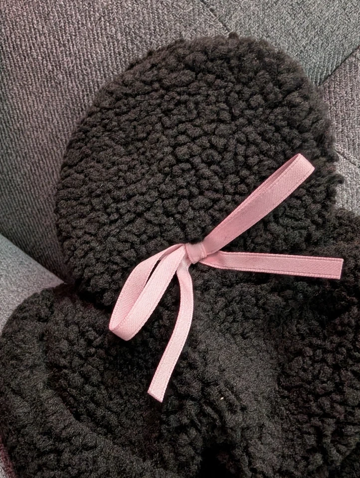 Cakeworthy Negro Minnie Sherpa Gorro Ajustable Rosa Lazo Nuevo Con Etiquetas Foto 3 de 4