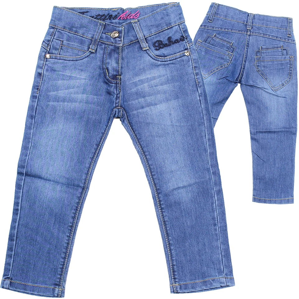 Mädchen Kinderhose Jeans Hose Kinderjeans Hüftjeans Jeanshose Stretch Blau - Bild 1 von 3