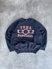 Vintage 90s Yuma Football Graphic Crewneck Sweatshirt Medium Black USA Made VTG