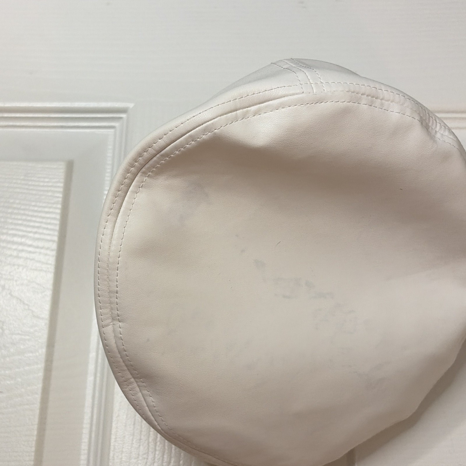 Men's White Solid Flat Cap Hat Size S Classic Flatcap Style