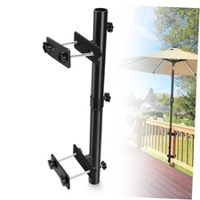  Patio Umbrella Holder for Deck Railing, Adjustable Deck Umbrella Mount DARK