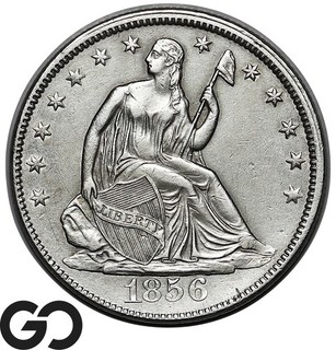 1856 Seated Liberty Half Dollar Choice AU Collector Silver 50c