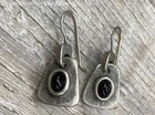 Unmarked Tests Sterling Silver Findings Earrings Lot w. Black Red Sparkle 12.63g — photo 4