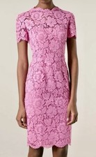 VALENTINO Pink Lace Designer Dress Size 10 Retail Was $5K
