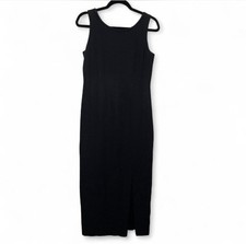 Vintage Donna Ricco New York Size 6 Black Dress With Slit And Cut Out Design