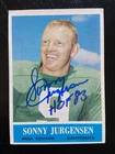 Sonny Jurgensen Autographed 1964 Philadelphia Gum Football Card #186 'Skins HOF