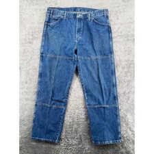 Dickies Double Knee Carpenter Jeans 38x30 Blue Workwear Utility Straight Denim