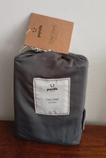 Image of Panda 100% Bamboo Fitted Sheet EU King 160 x 200cm Deep Pocket Urban Grey