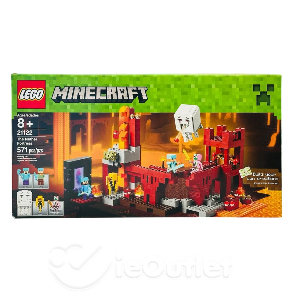 NEW SEALED LEGO Minecraft: The Nether Fortress w/ Steve & Alex RETIRED (21122) - Image 2 of 4