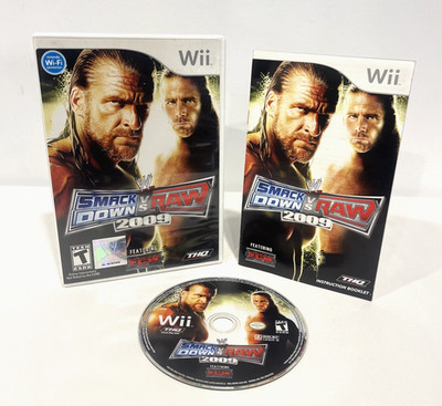 WWE SMACK DOWN VS. RAW 2009 FEATURING ECW NINTENDO WII COMPLETE SET 2008 THQ